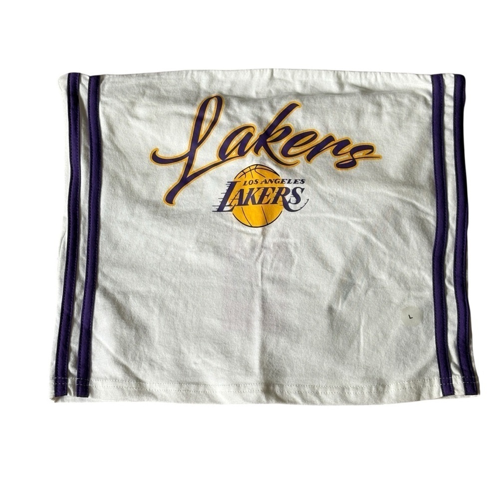 Lakers Tub Crop Top Size Large NWT Basketball NBA White Jersey